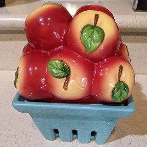 HARRY SLATKIN CERAMIC Apple FRUIT BASKET CANDLE NEW